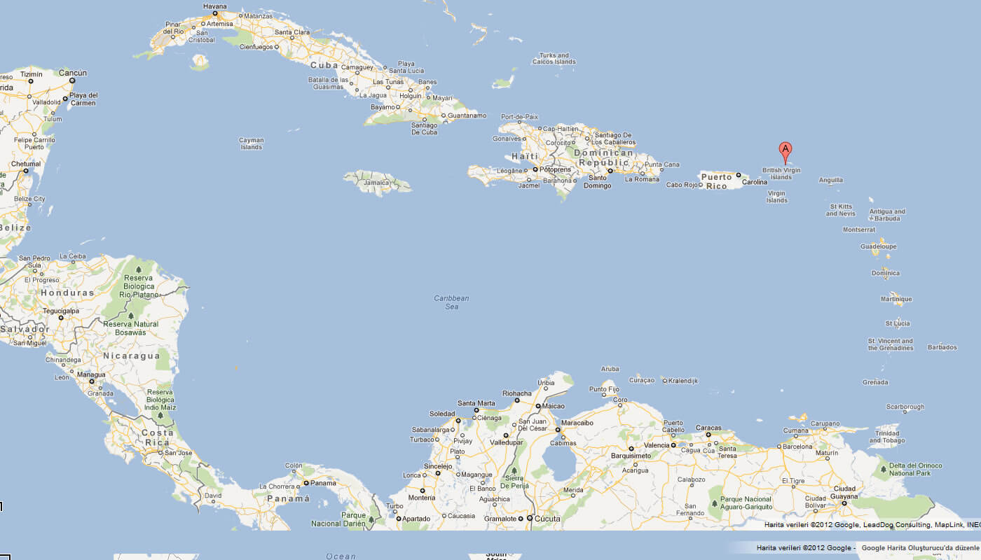 karte von Britische Jungferninseln karibik